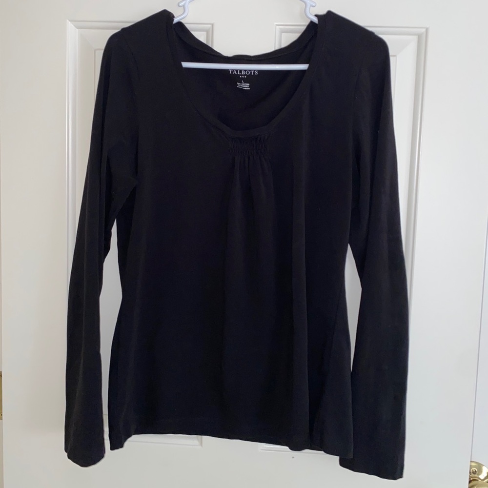 Talbots Black Long Sleeve Top